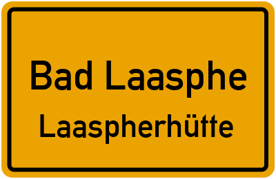 Ortsschild Bad Laasphe Laaspherhütte