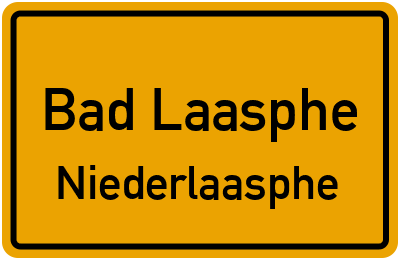 Ortsschild Bad Laasphe Niederlaasphe