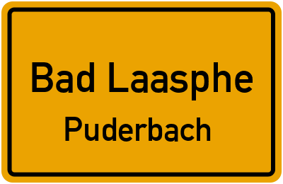 Ortsschild Bad Laasphe Puderbach