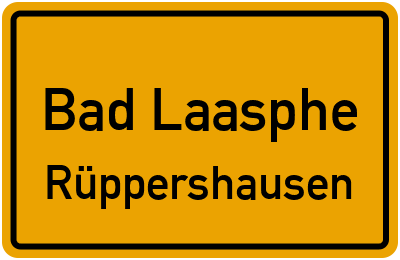 Ortsschild Bad Laasphe Rüppershausen