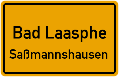 Ortsschild Bad Laasphe Saßmannshausen