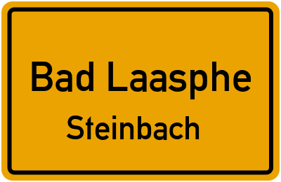 Ortsschild Bad Laasphe Steinbach