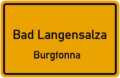 Straßenverzeichnis Bad Langensalza Burgtonna