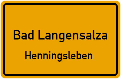 Straßenverzeichnis Bad Langensalza Henningsleben