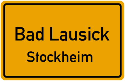 Ortsschild Bad Lausick Stockheim