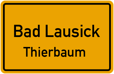 Ortsschild Bad Lausick Thierbaum
