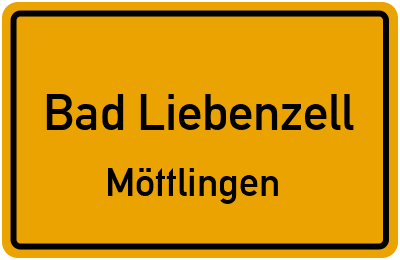 Ortsschild Bad Liebenzell Möttlingen