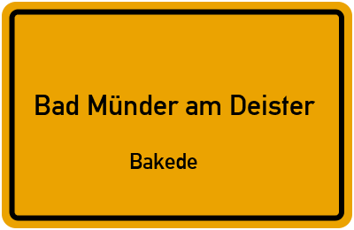 Straßenverzeichnis Bad Münder am Deister Bakede
