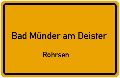 Straßenverzeichnis Bad Münder am Deister Rohrsen