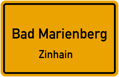 Straßenverzeichnis Bad Marienberg Zinhain