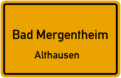 Straßenverzeichnis Bad Mergentheim Althausen