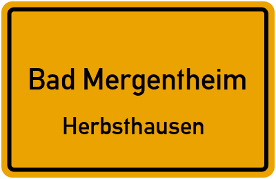 Straßenverzeichnis Bad Mergentheim Herbsthausen