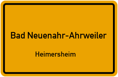 Ortsschild Bad Neuenahr-Ahrweiler Heimersheim