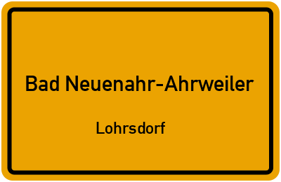 Ortsschild Bad Neuenahr-Ahrweiler Lohrsdorf