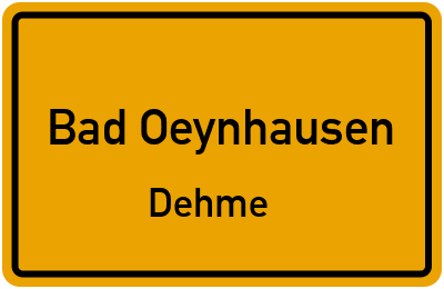 Ortsschild Bad Oeynhausen Dehme