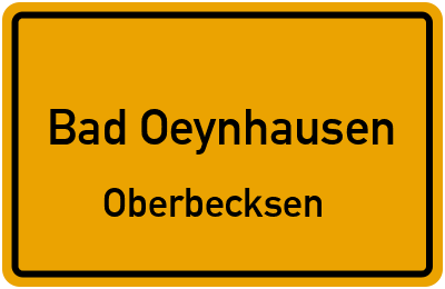 Straßenverzeichnis Bad Oeynhausen Oberbecksen