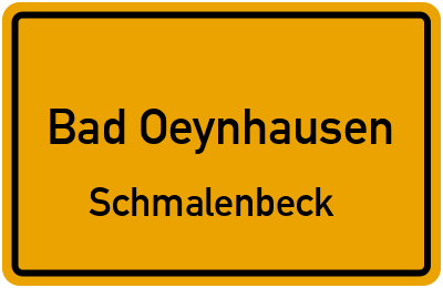 Straßenverzeichnis Bad Oeynhausen Schmalenbeck