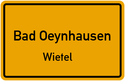 Straßenverzeichnis Bad Oeynhausen Wietel