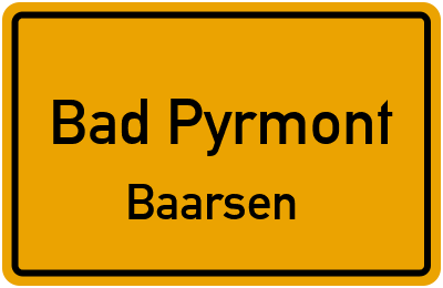 Ortsschild Bad Pyrmont Baarsen