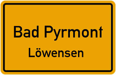 Ortsschild Bad Pyrmont Löwensen