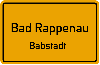 Ortsschild Bad Rappenau Babstadt
