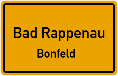 Straßenverzeichnis Bad Rappenau Bonfeld