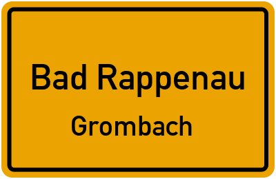 Ortsschild Bad Rappenau Grombach