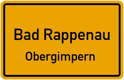 Ortsschild Bad Rappenau Obergimpern