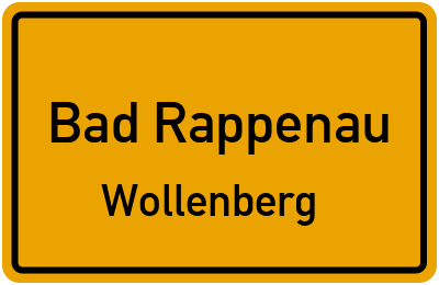 Bad Rappenau Wollenberg Straßenverzeichnis: Straßen in Wollenberg