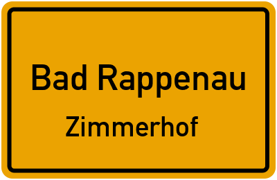 Ortsschild Bad Rappenau Zimmerhof