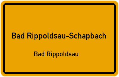 Ortsschild Bad Rippoldsau-Schapbach Bad Rippoldsau