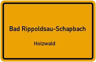 Straßenverzeichnis Bad Rippoldsau-Schapbach Holzwald