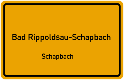 Ortsschild Bad Rippoldsau-Schapbach Schapbach