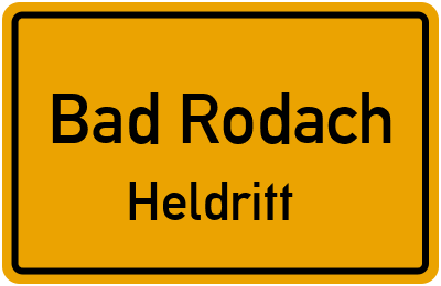 Ortsschild Bad Rodach Heldritt