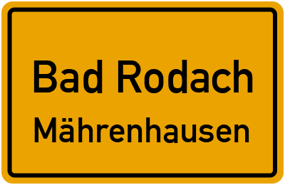 Ortsschild Bad Rodach Mährenhausen