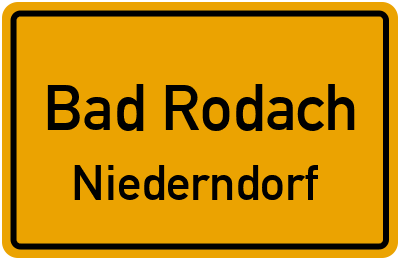 Ortsschild Bad Rodach Niederndorf