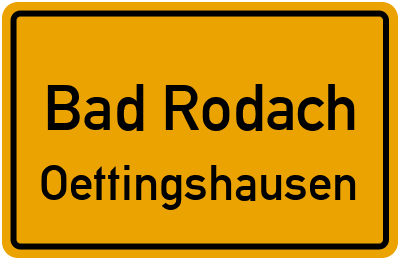 Ortsschild Bad Rodach Oettingshausen