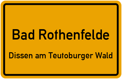Straßenverzeichnis Bad Rothenfelde Dissen am Teutoburger Wald