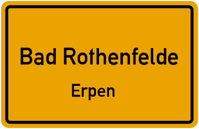 Ortsschild Bad Rothenfelde Erpen