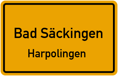 Ortsschild Bad Säckingen Harpolingen