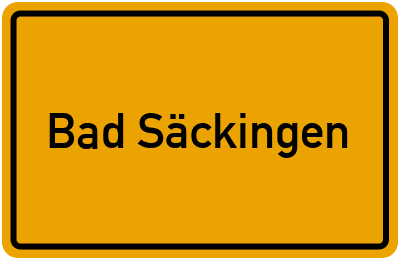 Ortsschild von Bad Säckingen in Baden-Württemberg