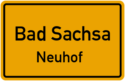 Ortsschild Bad Sachsa Neuhof