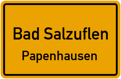 Ortsschild Bad Salzuflen Papenhausen