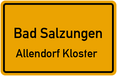 Straßenverzeichnis Bad Salzungen Allendorf Kloster