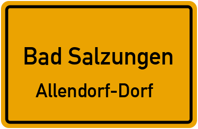 Straßenverzeichnis Bad Salzungen Allendorf-Dorf