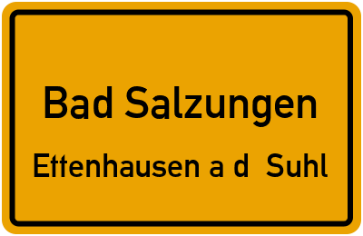 Straßenverzeichnis Bad Salzungen Ettenhausen a.d. Suhl