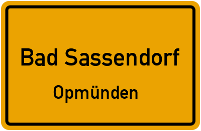 Ortsschild Bad Sassendorf Opmünden