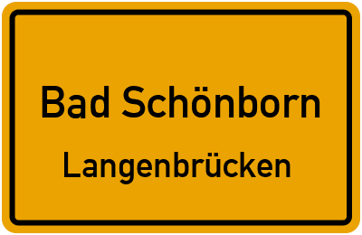 Ortsschild Bad Schönborn Langenbrücken