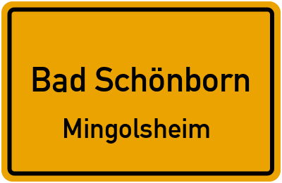 Ortsschild Bad Schönborn Mingolsheim