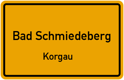 Straßenverzeichnis Bad Schmiedeberg Korgau